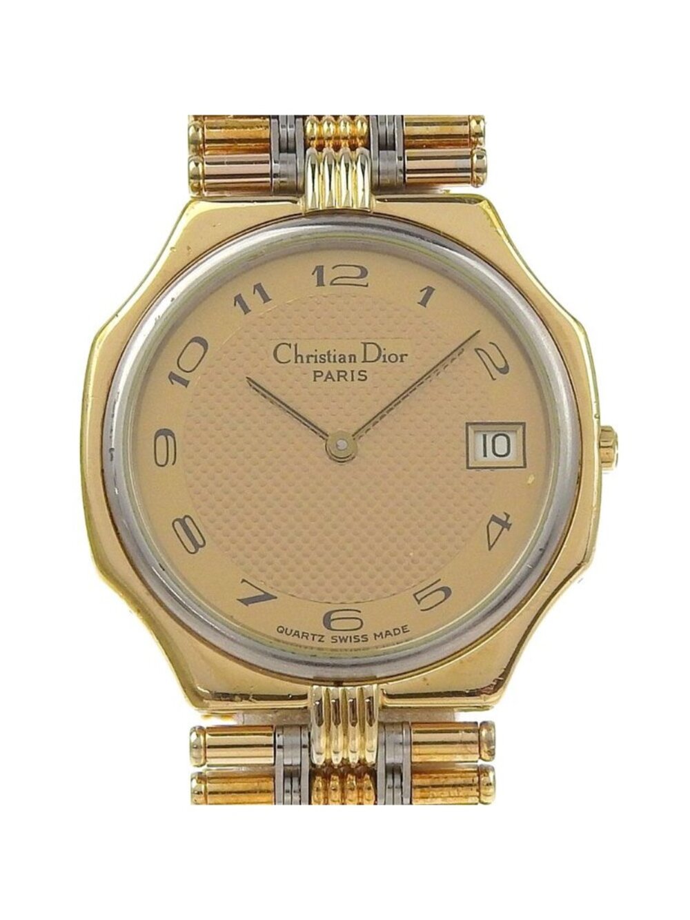 Dior Date Gold Plated Quartz Analog Display Dial Watch